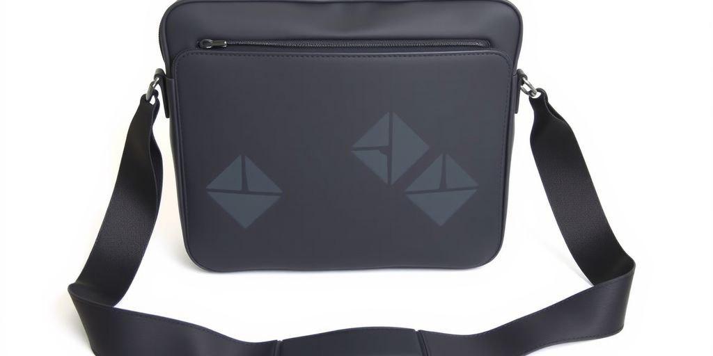 Dark gray modern laptop messenger bag